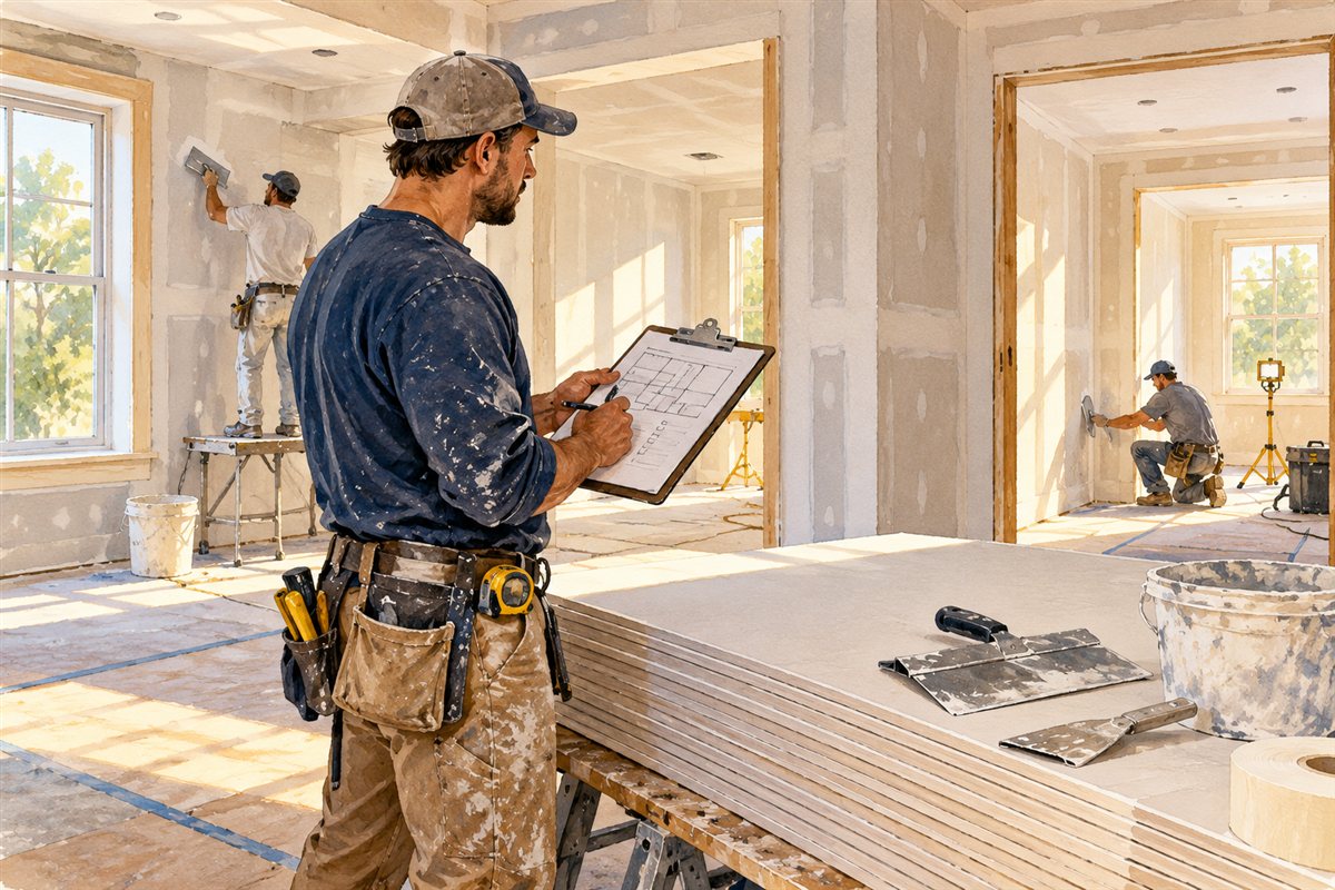 Illustration of drywall service planning