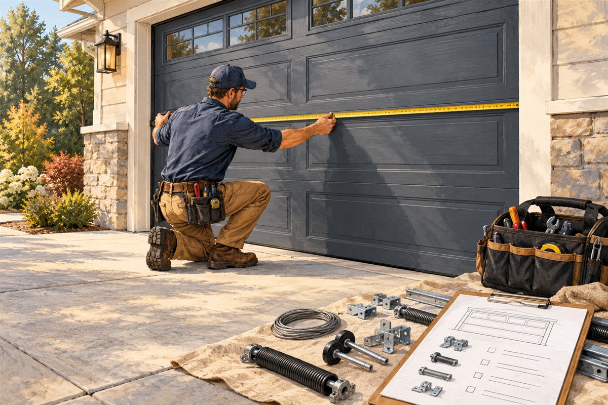 Illustration for Carry garage door work cleanly from assessment to return visit