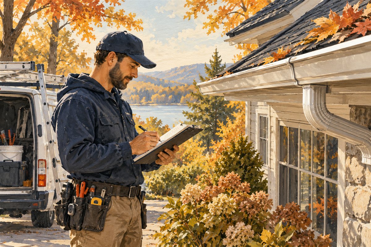 Illustration of gutters service planning