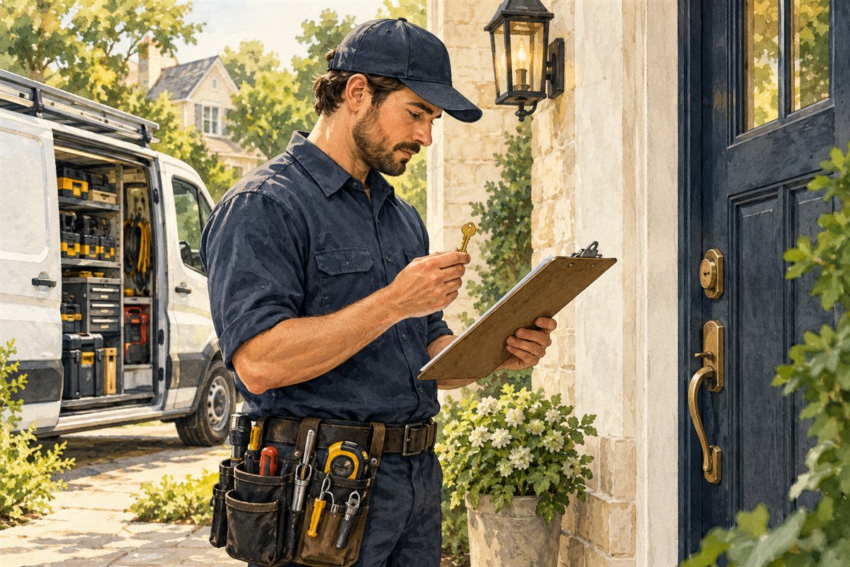 Illustration of locksmith service planning